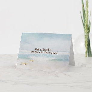 Wedding Starfish on Ocean Beach Card