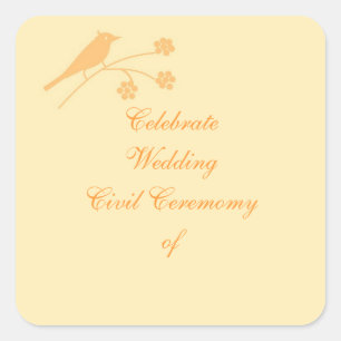 Wedding Stationary and Civil Ceremony customise Square Sticker