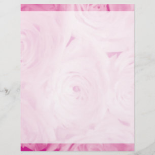Wedding stationery   Pink rose flower letterhead