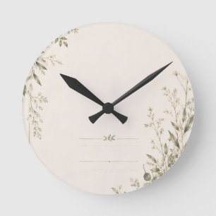 Wedding Stationery with Natural Botanical Charm Round Clock