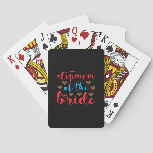 Wedding Stepmom Of The Bride Playing Cards (Back)