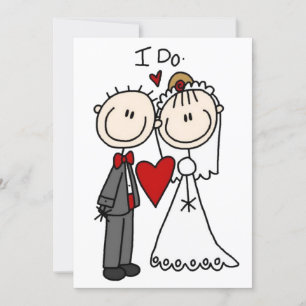 Wedding Stick Figures Add Your Greeting Invitation