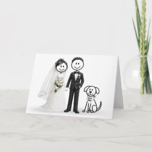 Wedding Stick Figures with Best Man Dog Card
