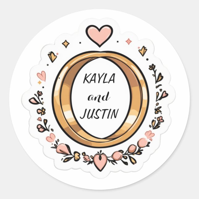  Wedding Sticker | Cute Romantic Vinyl Sticker (Front)