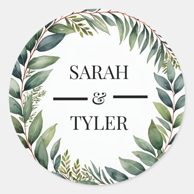 WEDDING STICKER EUCALYPTUS WREATH (Front)
