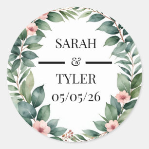 WEDDING STICKER EUCALYPTUS WREATH