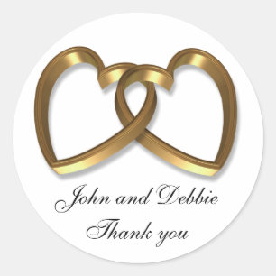 Wedding sticker for Thank you favours 3D hearts