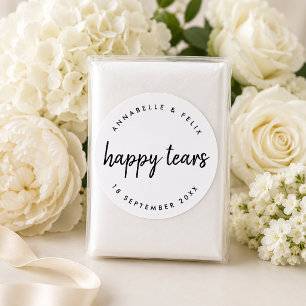 Wedding Sticker Happy Tears Tissue Packet Label