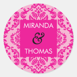 WEDDING STICKER / SEAL :: damask colours 2A