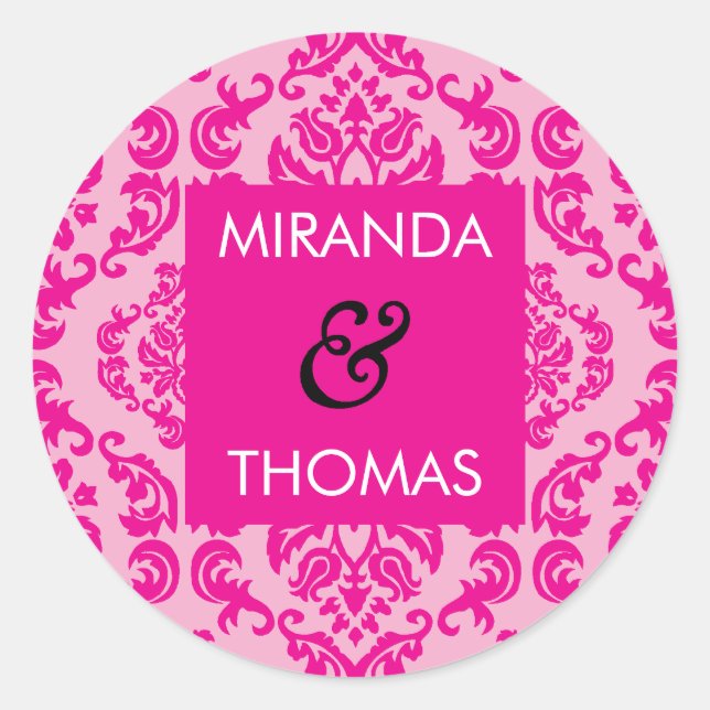 WEDDING STICKER / SEAL :: damask colours 2A (Front)