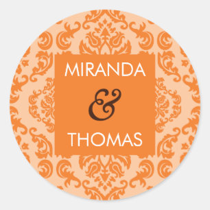 WEDDING STICKER / SEAL :: damask colours 8A