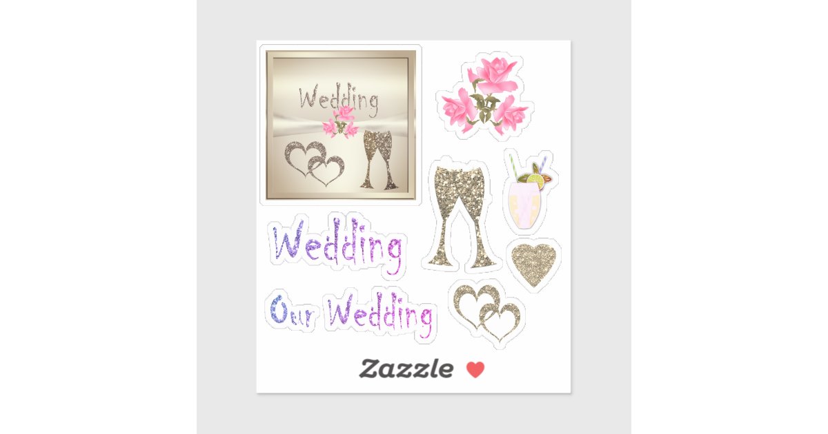 wedding sticker set for scrapbook festive zazzlecouk
