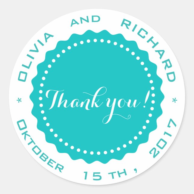 Wedding sticker with stamp (Front)