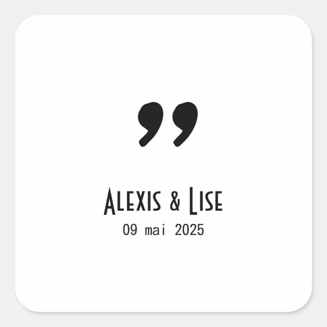Wedding stickers Apostrophe (Front)