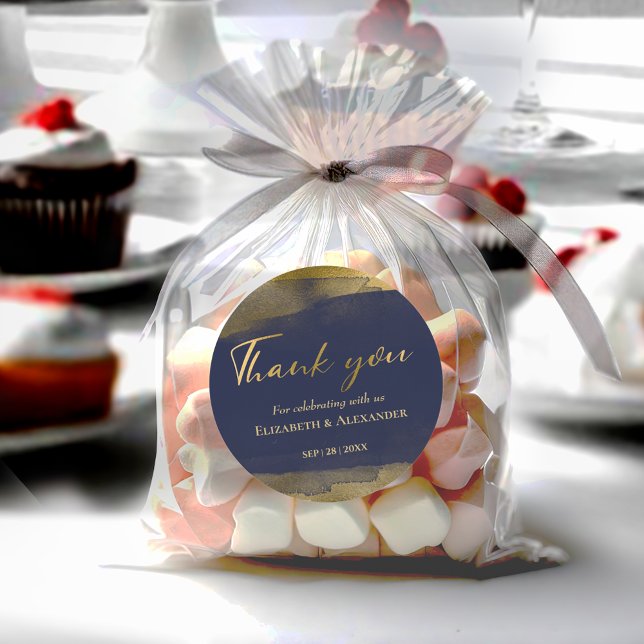 Wedding Stickers | Blue Watercolor Abstract Gilded (Creator Uploaded)