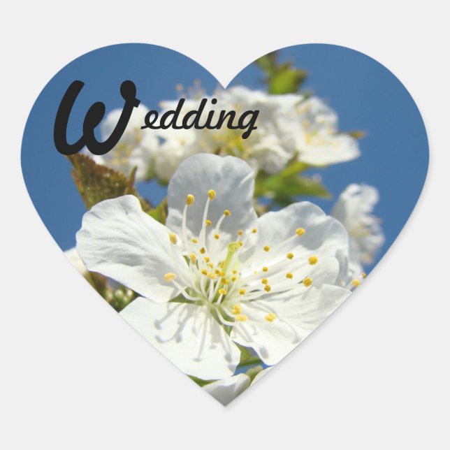 Wedding stickers envelope seals Cherry Blossoms (Front)