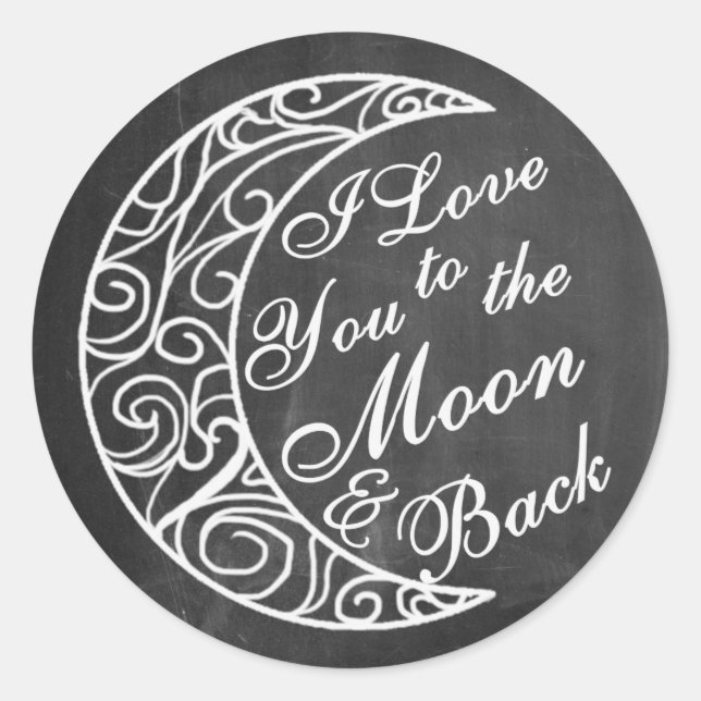Wedding Stickers, I Love You To The Moon And Back Classic Round Sticker (Front)