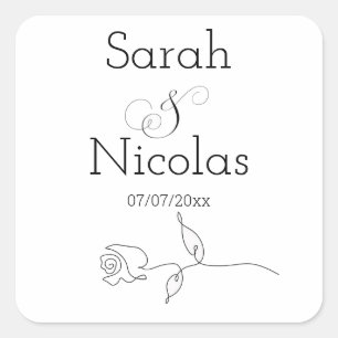 Wedding stickers personalized minimalist
