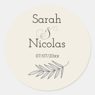 Wedding stickers personalized minimalist
