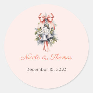 Wedding Stickers, Wedding Labels, Script, Love Classic Round Sticker