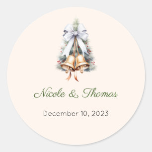 Wedding Stickers, Wedding Labels, Script, Love  Classic Round Sticker