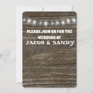 WEDDING STRING LIGHTS RUSTIC CUSTOM INVITATIONS