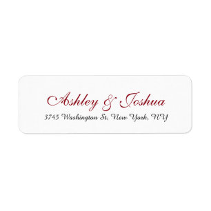 Wedding Stylish Chic Handwriting Red White Elegant