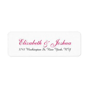 Wedding Stylish Handwriting Pink Red White Elegant