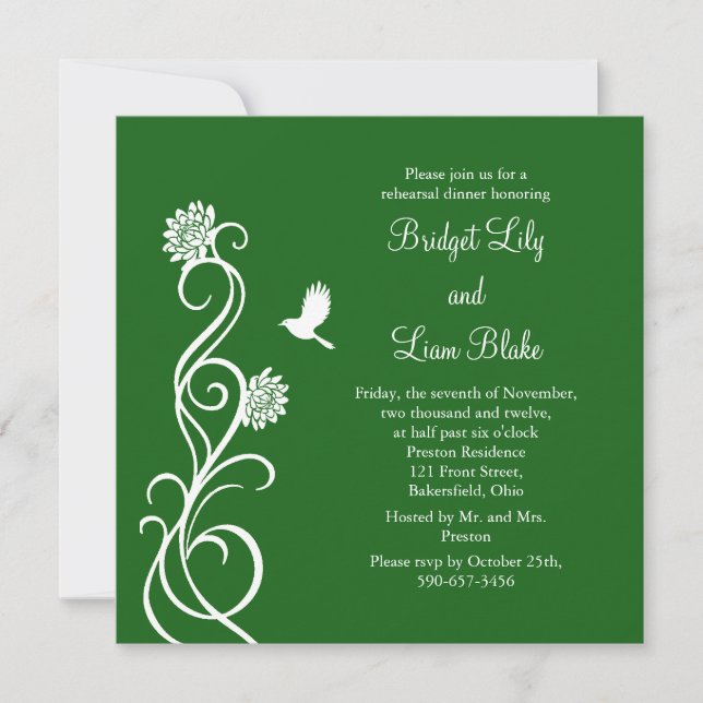 Wedding Succulents Rehearsal Dinner Invitation (Front)