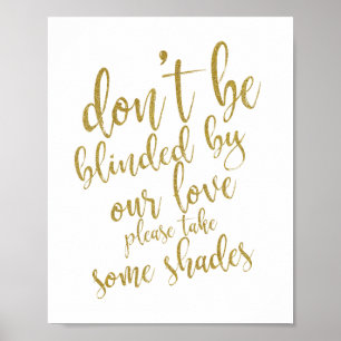 Wedding sunglasses favours Gold 8x10 Wedding Sign