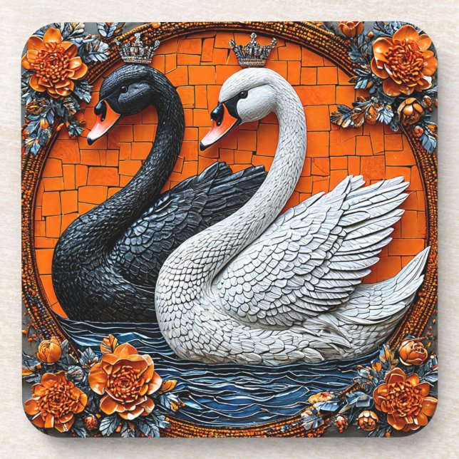 Wedding Swans Coaster (Front)