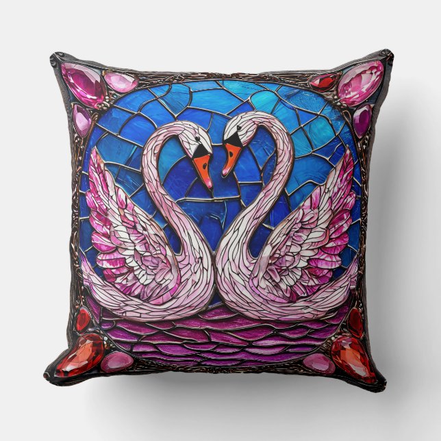 Wedding Swans Cushion (Front)