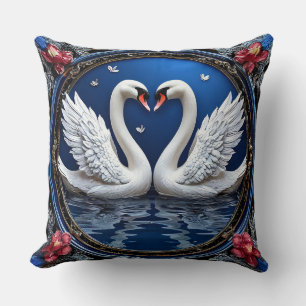 Wedding Swans elegant and contemporary Cushion