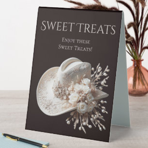 Wedding Sweet Treats Sign-Cowgirl Hat with Flowers