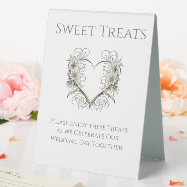 Wedding Sweet Treats Sign-Flowers with a Heart (In SItu (Wedding))
