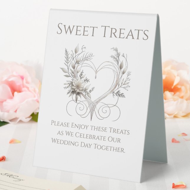 Wedding Sweet Treats Sign-Flowers with a Heart (In SItu (Wedding))