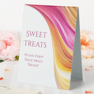 Wedding Sweet Treats Sign-Pink Orange Yellow-
