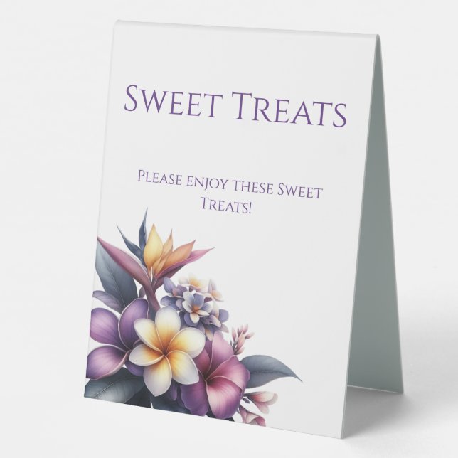 Wedding Sweets Sign-Tropical Floral (Back)