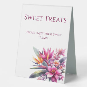 Wedding Sweets Sign-Watercolor Tropical Bliss