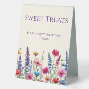 Wedding Sweets Sign-Wildflower Symphony Table Tent