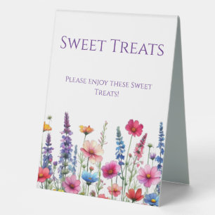 Wedding Sweets Sign-Wildflower Symphony Table Tent