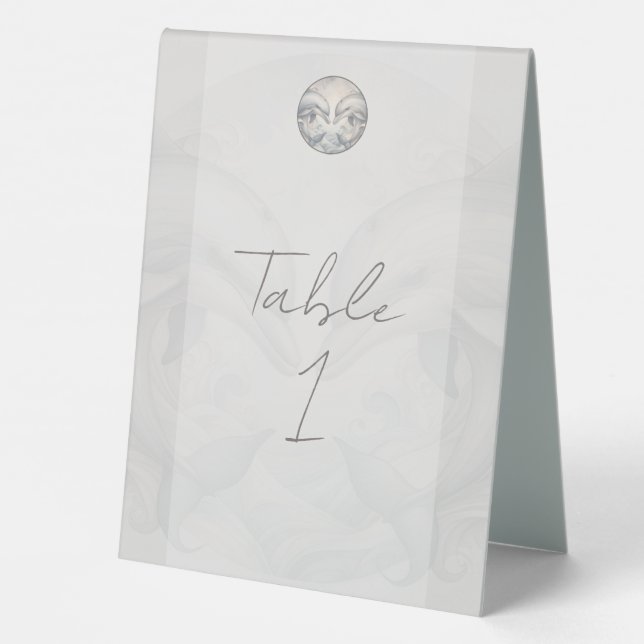 Wedding Table Card Dolphin Theme (Back)