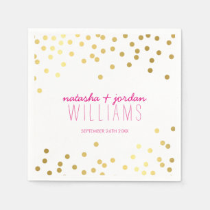 WEDDING TABLE DECOR cute confetti gold grey pink Napkin
