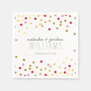 WEDDING TABLE DECOR cute confetti spots gold red Napkin