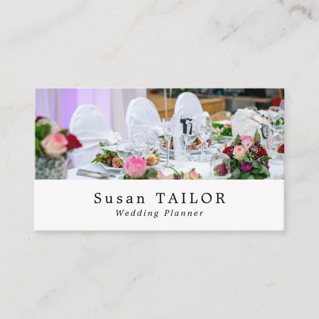 Wedding Table Display, Wedding Event Planner Business Card (Front)