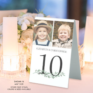 Wedding Table Number 2 Photos Greenery