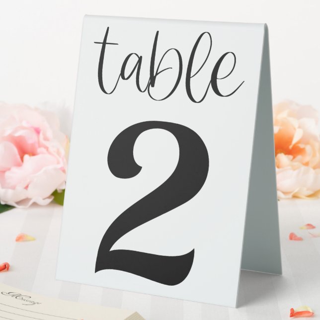 Wedding Table Number 2 Table Tent Sign (In SItu (Wedding))