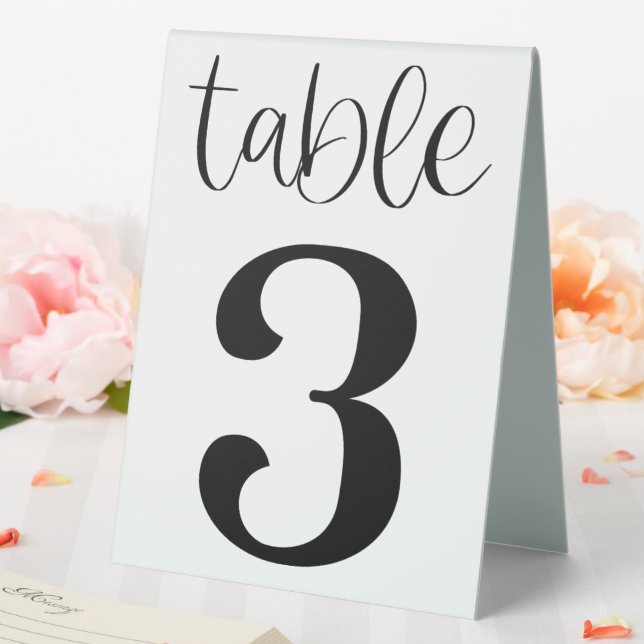 Wedding Table Number 3 Table Tent Sign (In SItu (Wedding))