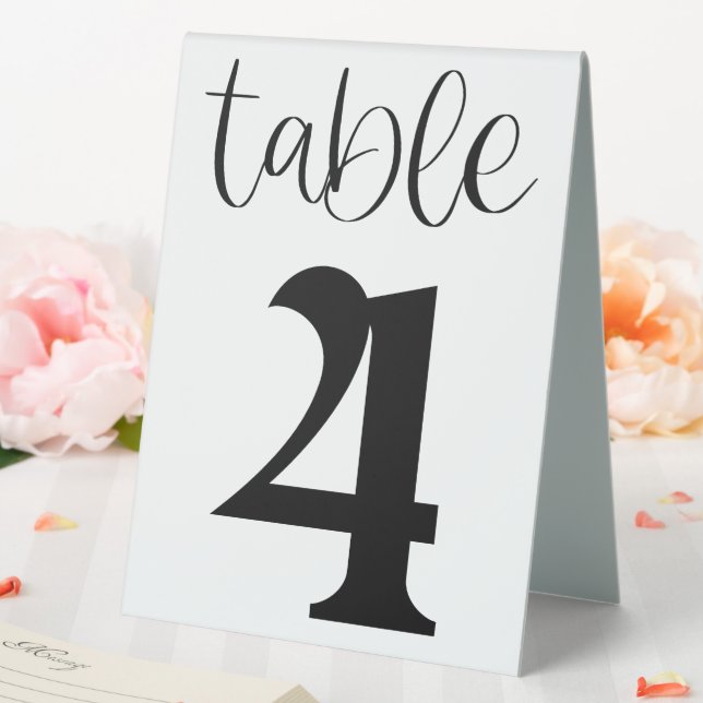 Wedding Table Number 4 Table Tent Sign (In SItu (Wedding))