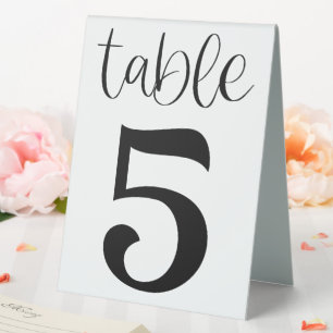 Wedding Table Number 5 Table Tent Sign
